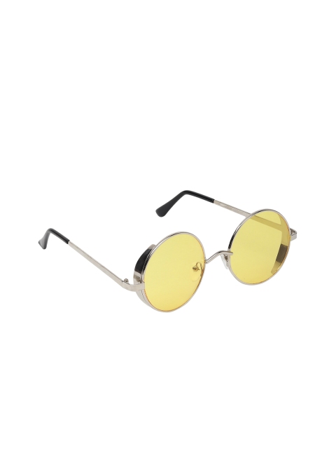 

SCAGLIA Unisex Yellow Lens & Gunmetal-Toned Round Sunglasses RND_CUP NIK YELLOW_SCG
