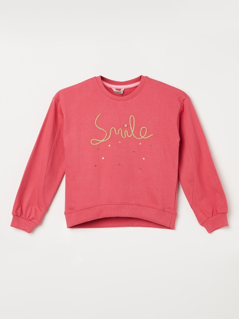 

Bossini Girls Peach-Coloured Printed Sweatshirt