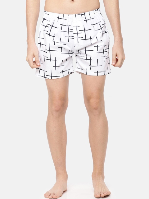 

Cross Court Men White & Black Printed Pure Cotton Boxers CCBX202R1