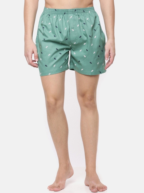 

Cross Court Men Green & White Printed Pure Cotton Boxers CCBX218R1