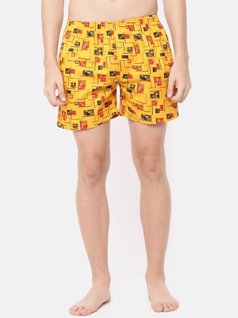 

Cross Court Men Yellow & Red Printed Pure Cotton Boxers CCBX219R1