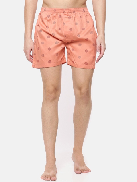 

Cross Court Men Orange & Red Printed Pure Cotton Boxers