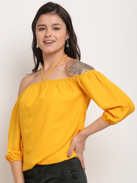 

Roly Poly Yellow Off-Shoulder Bardot Top