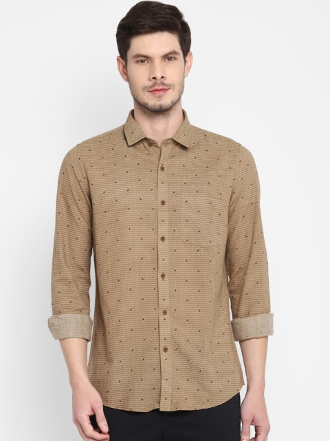 

Turtle Men Beige Slim Fit Printed Casual Shirt