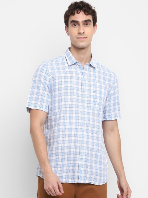 

Turtle Men Blue Slim Fit Tartan Checks Casual Shirt