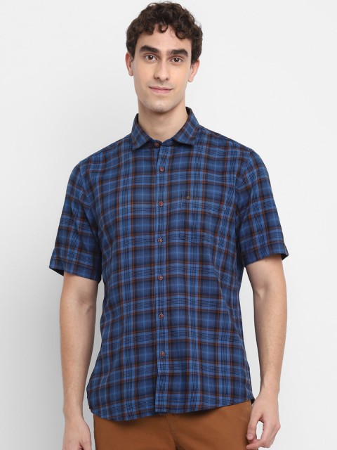 

Turtle Men Blue Slim Fit Tartan Checks Casual Shirt