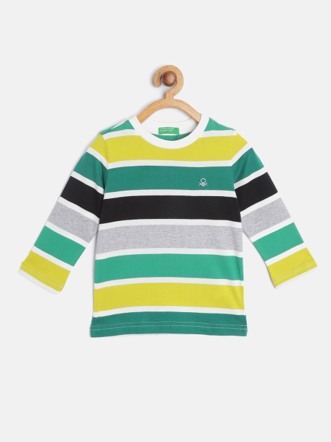 

United Colors of Benetton Boys Multicoloured Cotton Striped T-shirt, Multi