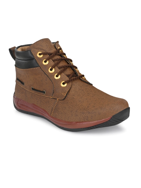 

BUCIK Men Brown Colourblocked Flat Boots