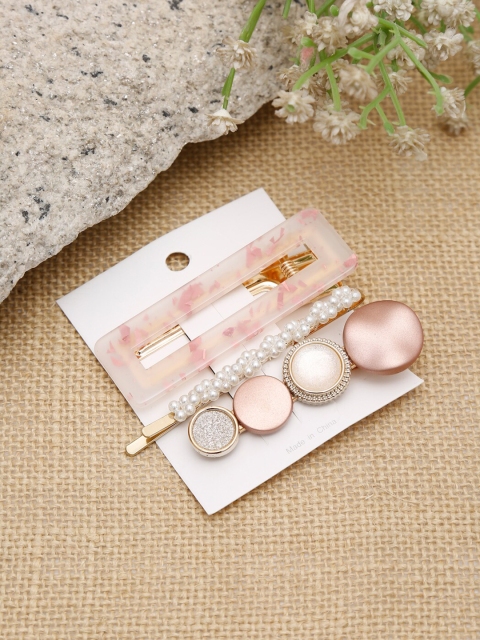 

Celena Cole Women Set of 3 Gold-Toned & Rose Gold Alligator Hair Clips