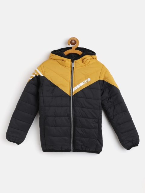 

GOJI Unisex Kids Yellow & Black Colourblocked Lightweight Padded Jacket