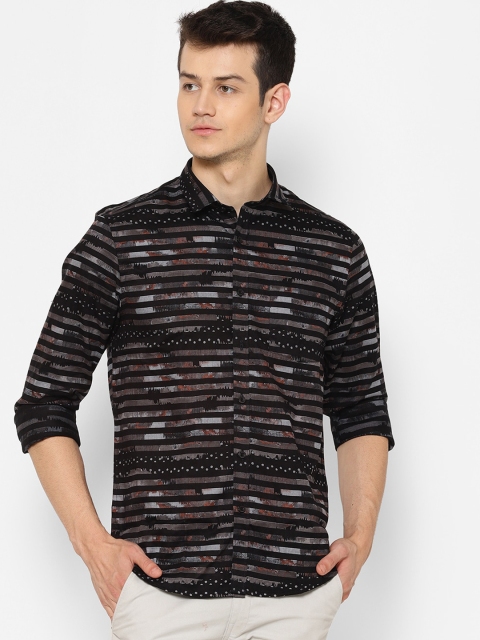 

cape canary Men Black Opaque Printed Casual Shirt