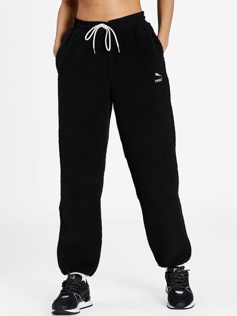 

Puma Women Black Solid CLSX Sherpa Regular Fit Knitted Pants