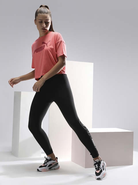 

Puma Women Red Brand Logo Printed T-shirt