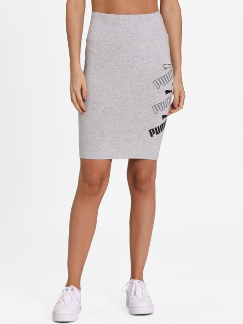 

Puma Women Grey Melange Solid Amplified Skirt