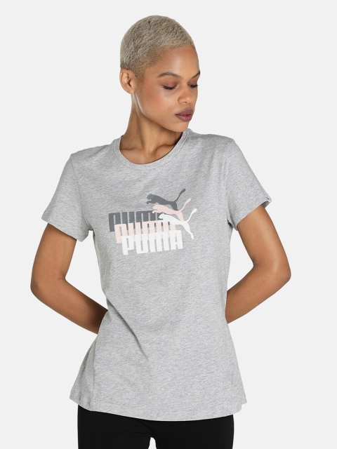 

Puma Women Grey Brand Logo Printed T-shirt