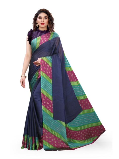 

KALINI Navy Blue & Pink Saree