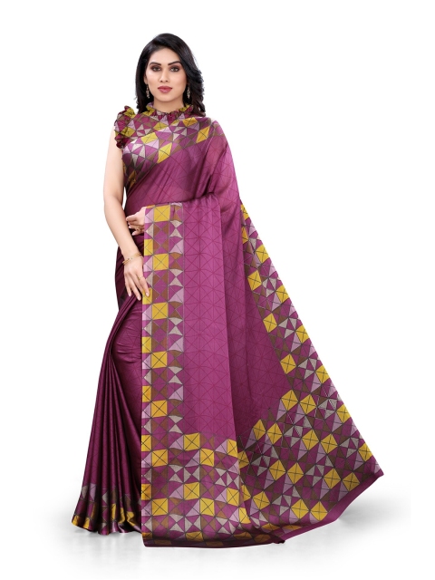 

KALINI Pink & Yellow Printed Saree