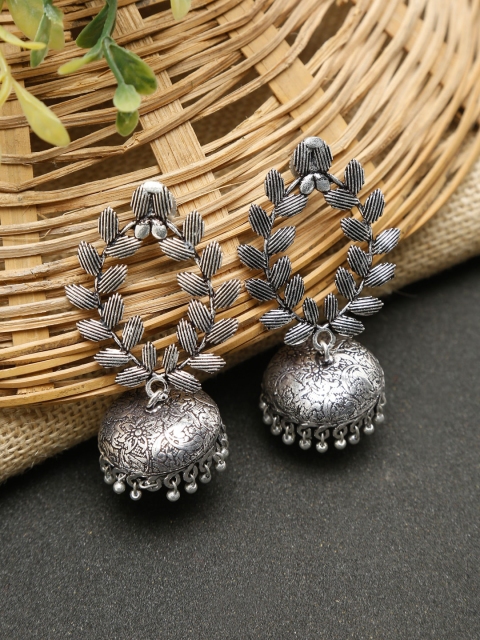 

NEUDIS Silver-Plated Contemporary Jhumkas Earrings