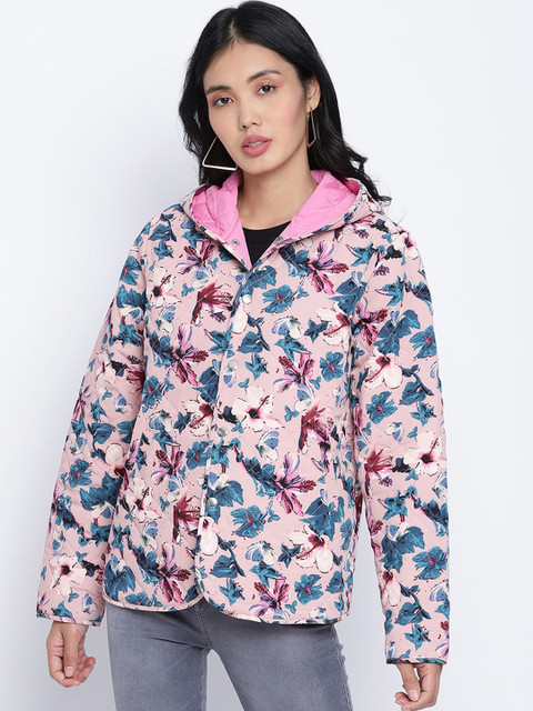 

Oxolloxo Women Pink Floral Lightweight Tailored Jacket