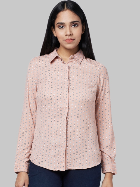 

Park Avenue Woman Women Brown & White Printed Casual Shirt