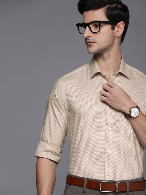 

Louis Philippe Men Brown Slim Fit Self Designed Formal Shirt