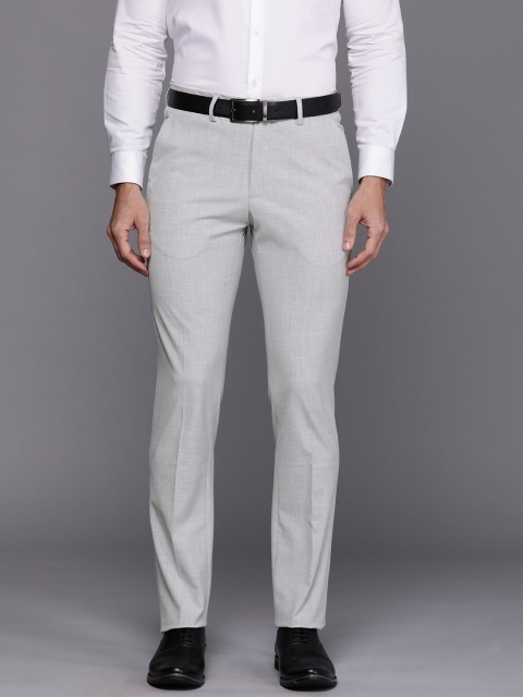 

Louis Philippe Men Grey Solid Slim Fit Formal Trousers