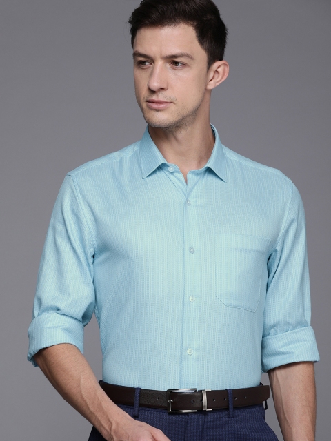 

Louis Philippe Men Blue Slim Fit Striped Formal Shirt