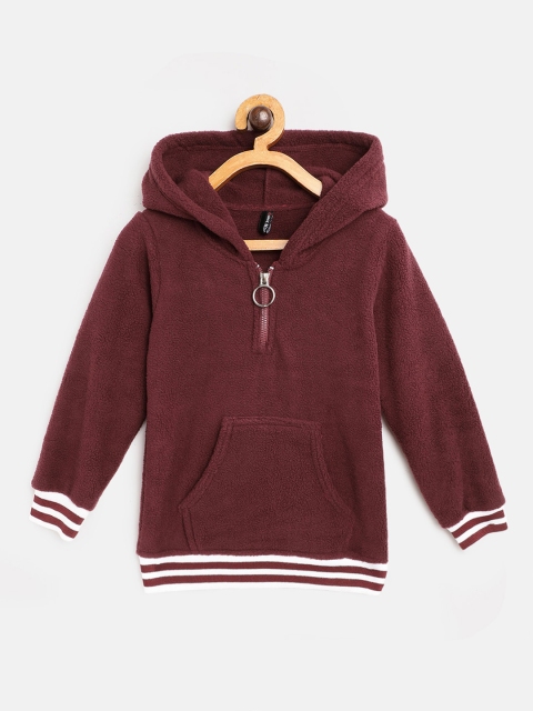 

GAME BEGINS Boys Maroon Sherpa Hooded Sweatshirt