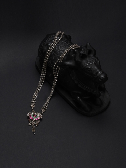 

SANGEETA BOOCHRA Silver & Pink Emerald Handcrafted Necklace
