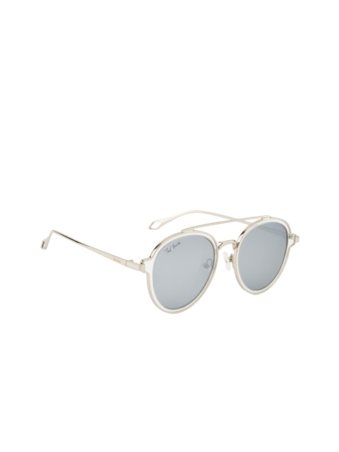 

Ted Smith Unisex Grey Lens & Silver-Toned Round Sunglasses with Polarised Lens