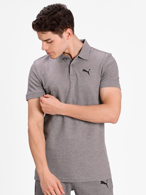 

Puma Men Grey Polo Collar T-shirt
