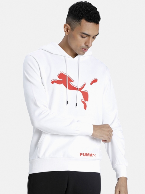 

Puma Men White Avenir Graphic Printed Hoodie