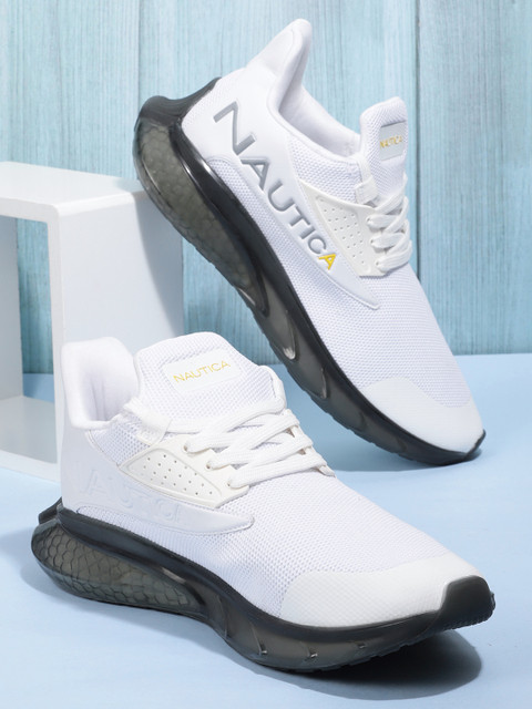 

Nautica Men White & Black Woven Design Sneakers