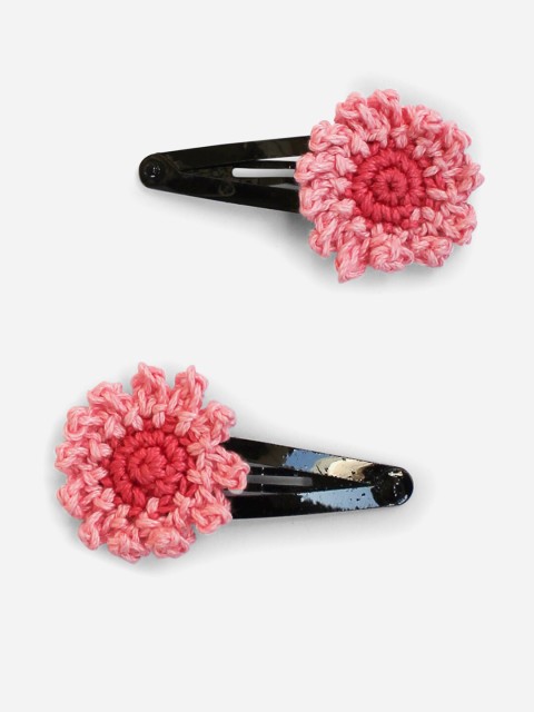 

Woonie Girls Pink & Black Handmade Set of 2 Tic Tac Hair Clip