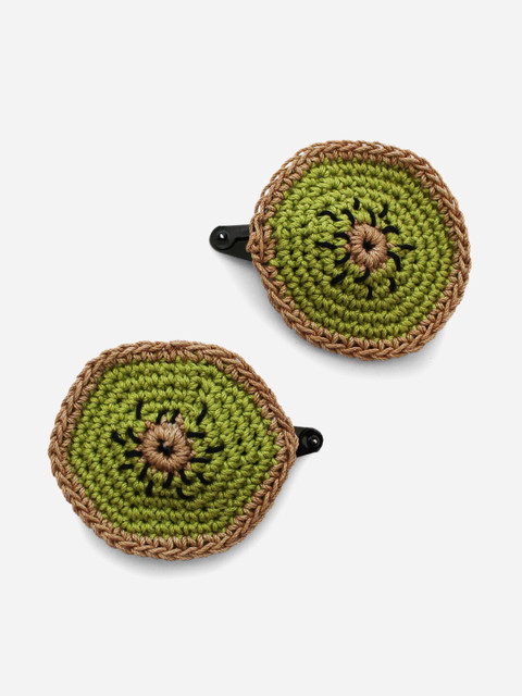 

Woonie Girls Green Handmade Set of 2 Tic Tac Hair Clip