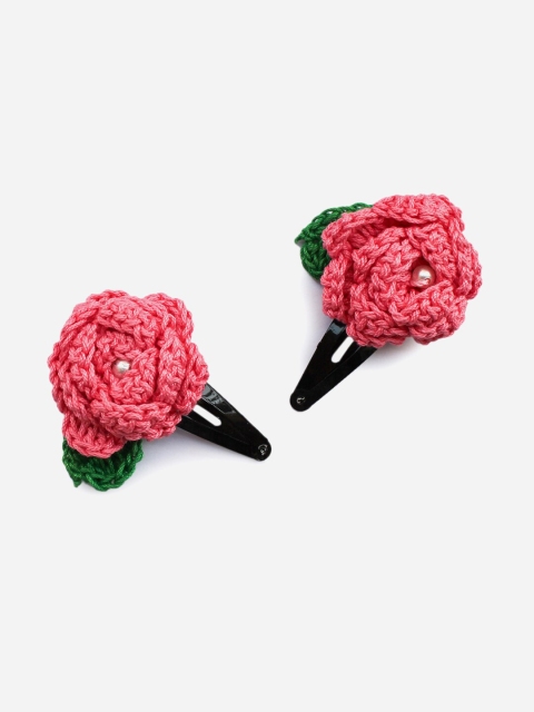 

Woonie Girls Pink & Black Hademade Set of 2 Tic Tac Hair Clip