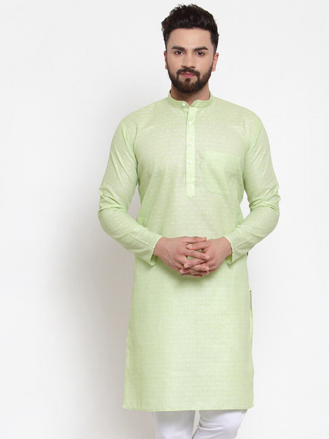 

Jompers Men Green Thread Work Kurta