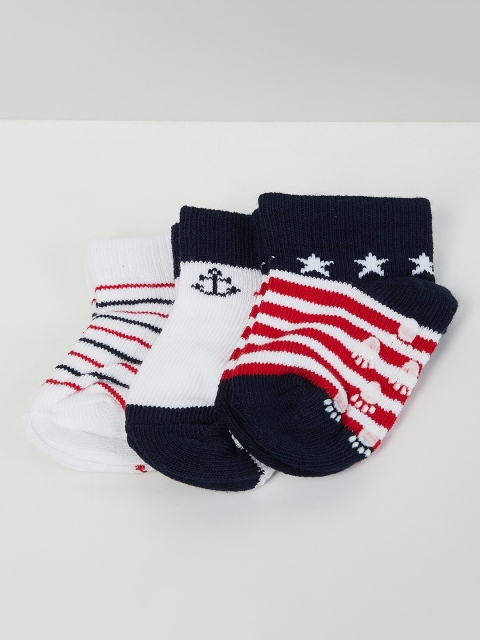 

max Infant Boys Pack Of 3 Assorted Ankle-Length Socks