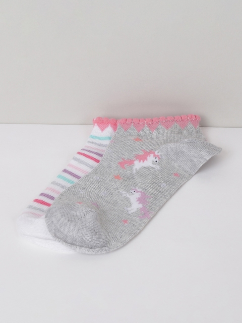 

max Pack Of 2 Girls Multicoloured Ankle Length Socks, Multi