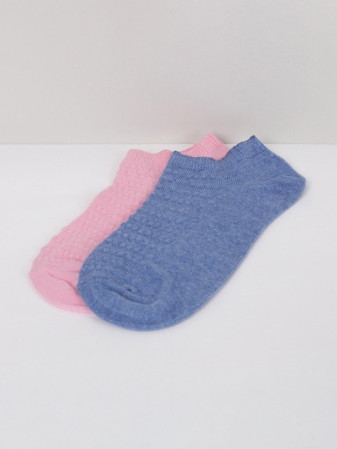 

max Girls Pack Of 2 Assorted Solid Ankle-Length Socks
