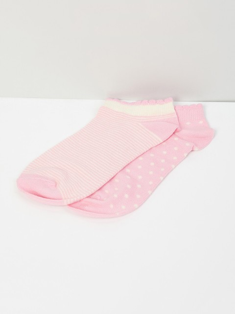 

max Girls Pack of 2 Assorted Ankle Length Socks