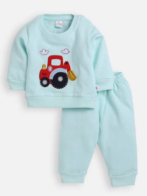 

AMUL Kandyfloss Unisex Kids Blue & Red Printed T-shirt with Pyjamas