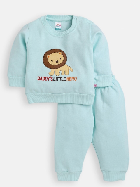 

AMUL Kandyfloss Unisex Kids Blue & Brown Printed T-shirt with Pyjamas