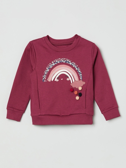 

max Girls Purple Printed Sweatshirt