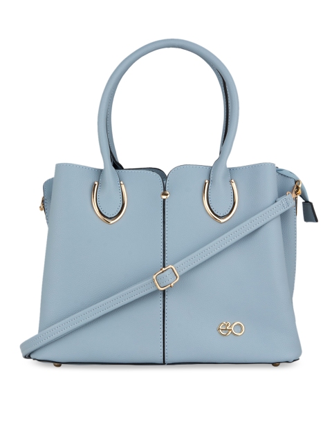 

E2O Blue PU Structured Satchel Bag With Detachable Sling Strap