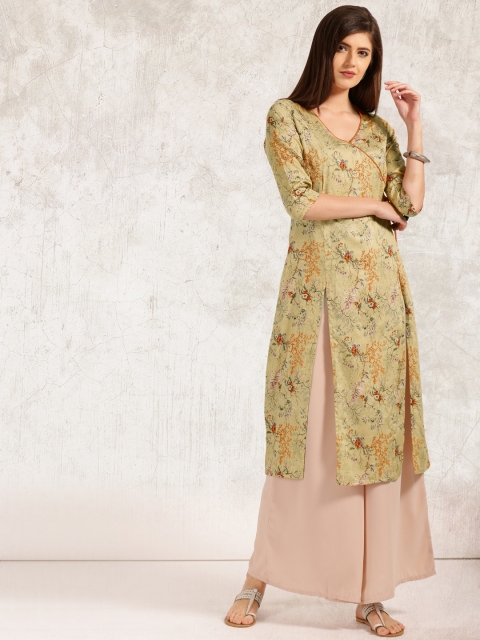 

Anouk Women Beige Printed A-Line Kurta