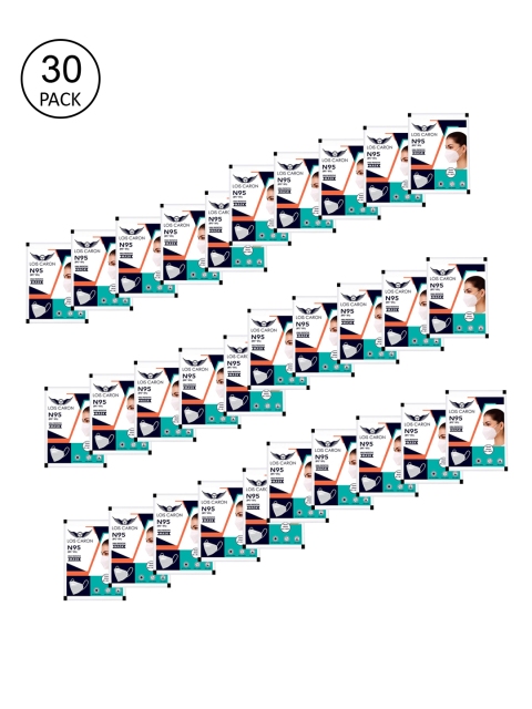 

LOIS CARON Unisex White Pack of 30 Pcs 5-Ply Reusable N95 Masks Outdoor Mask
