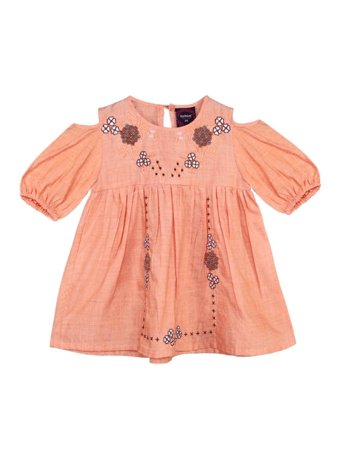 

Ishin Peach-Coloured A-Line Top