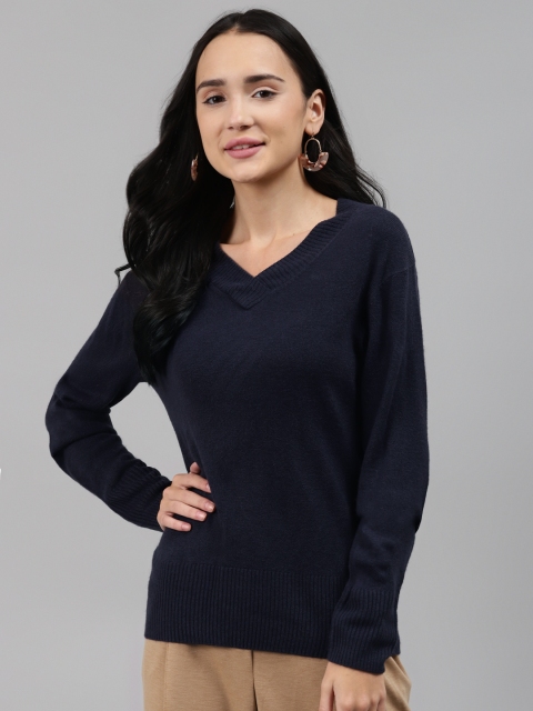 

Marks & Spencer Women Navy Blue Solid Pullover