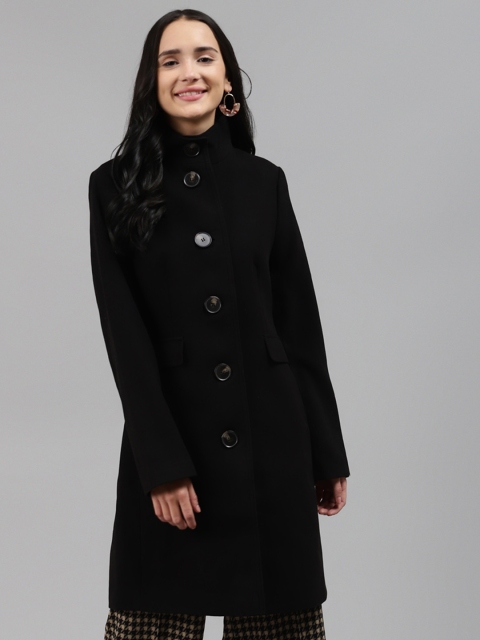 

Marks & Spencer Women Black Solid Longline Overcoat